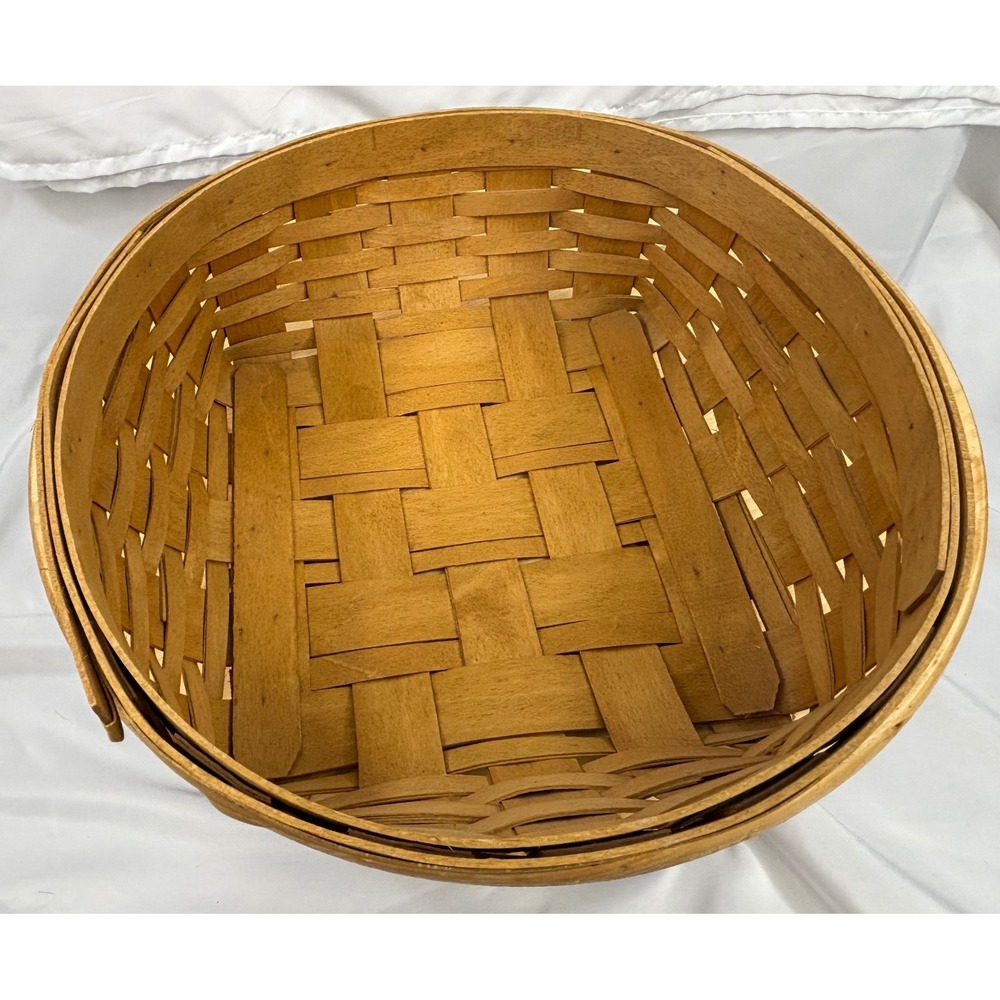 LONGABERGER 2003 Basket Small Catch-All Square Bottom Round Top With Insert - Picture 2 of 7